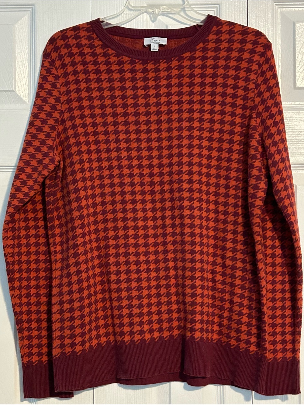 Women’s Burgundy and Orange Crewneck Sweater